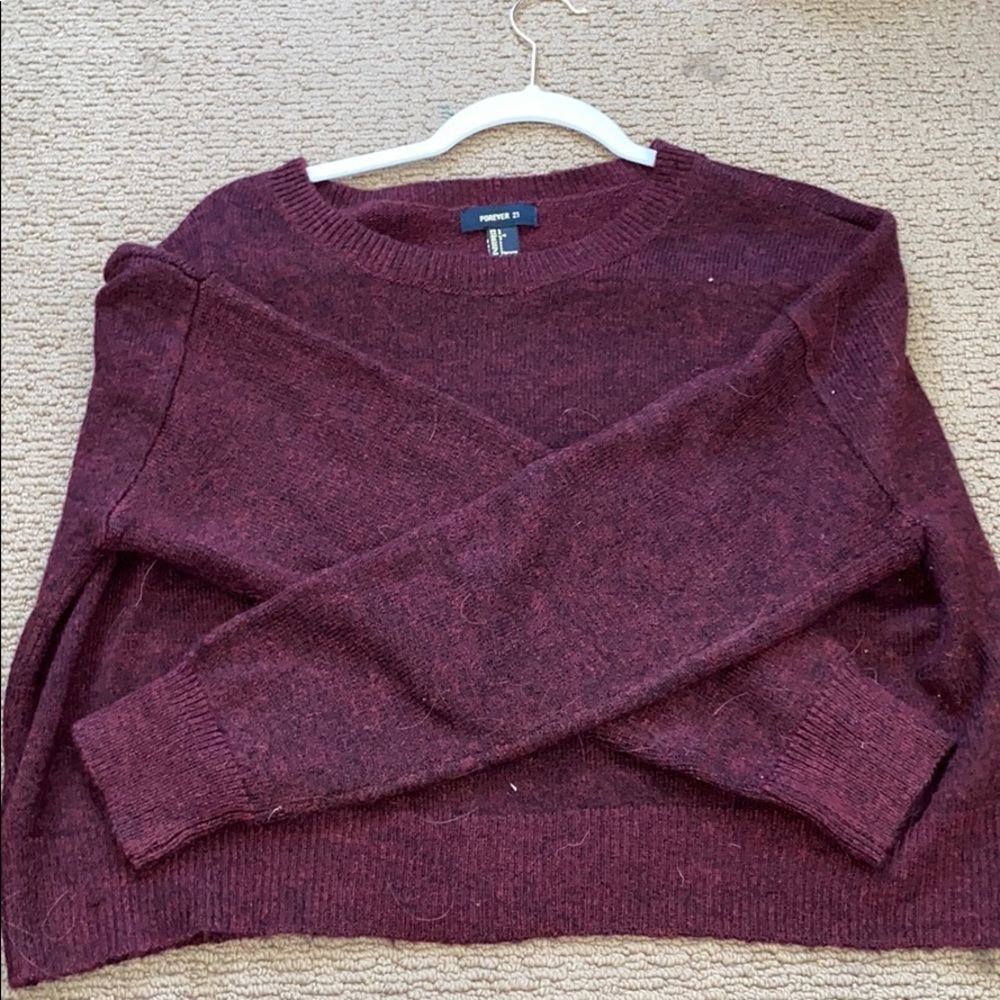 Burgundy Forever 21 Sweater - Large